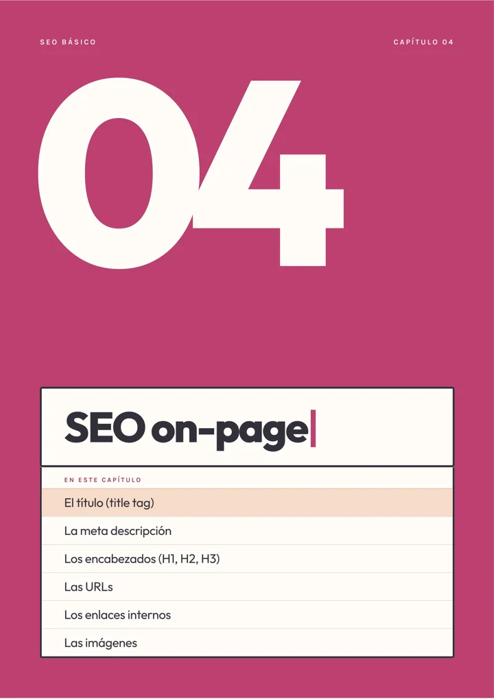 Página de apertura del capítulo 04, SEO on-page